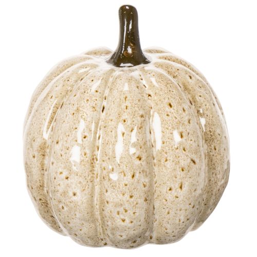 Décoration citrouille en céramique avec LED et visage souriant, 13 cm | Floristik24.be