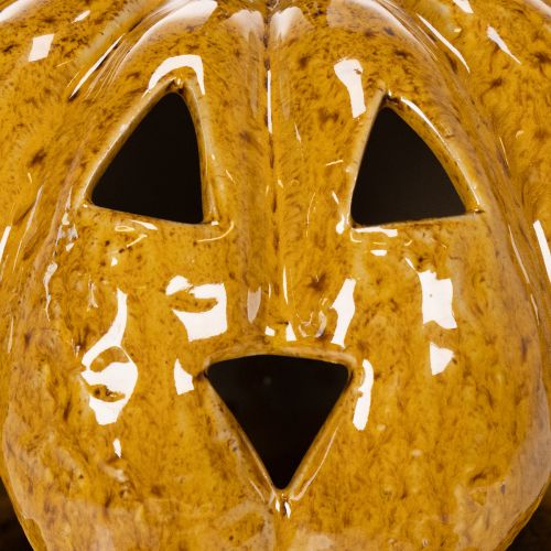 Citrouille en céramique avec visage, décoration LED, Halloween, 19 cm | Floristik24.be
