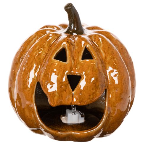 Citrouille en céramique décorative d'Halloween avec LED, 15 cm | Floristik24.be