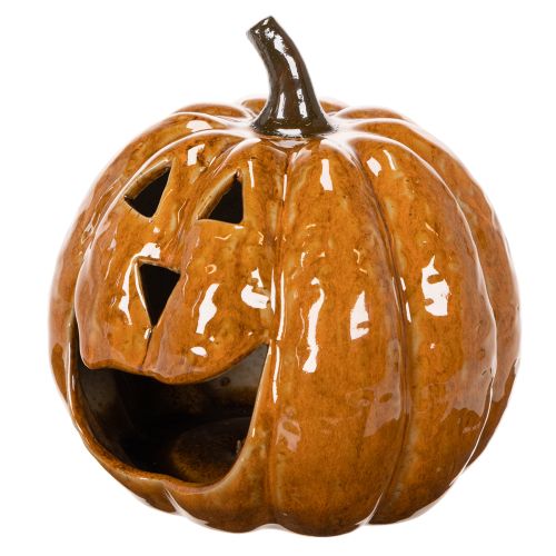 Citrouille en céramique décorative d'Halloween avec LED, 15 cm | Floristik24.be