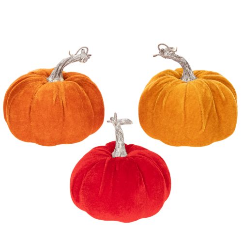 Citrouille en tissu pour décoration de table, décoration d'automne, 13 cm, lot de 3