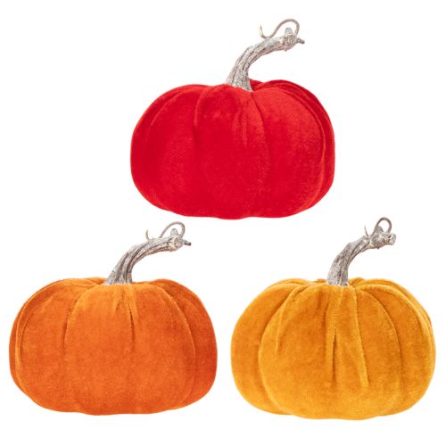 Citrouille en tissu pour décoration de table, décoration d'automne, 13 cm, lot de 3 | Floristik24.be