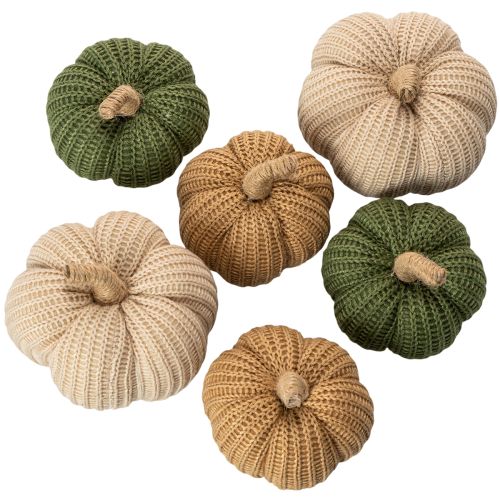 Citrouilles décoratives tricotées, décoration d'automne, 10 cm, lot de 6 acheter | Floristik24.be