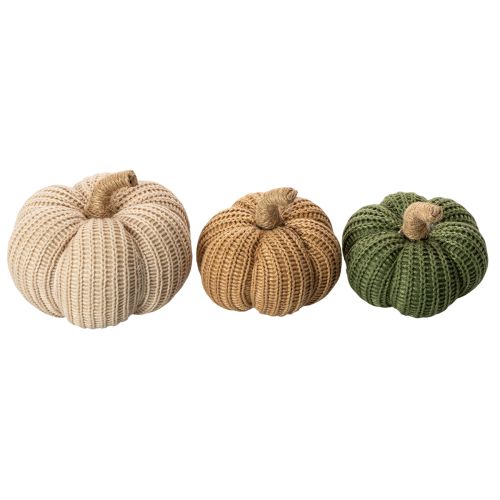 Citrouilles décoratives tricotées, décoration d'automne, 10 cm, lot de 6 | Floristik24.be
