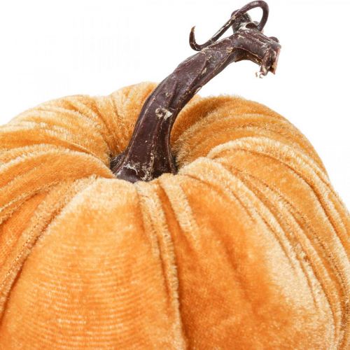 Floristik24 Décoration citrouille automne orange marron floquée Ø12cm 3pcs