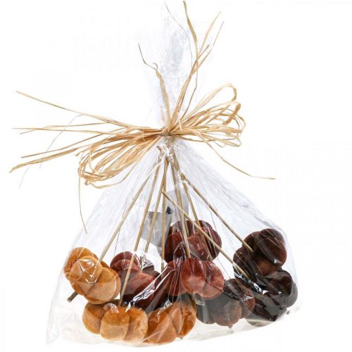 Article Bouchon de décoration déco citrouille orange, marron souple Ø6,5m 9 pcs