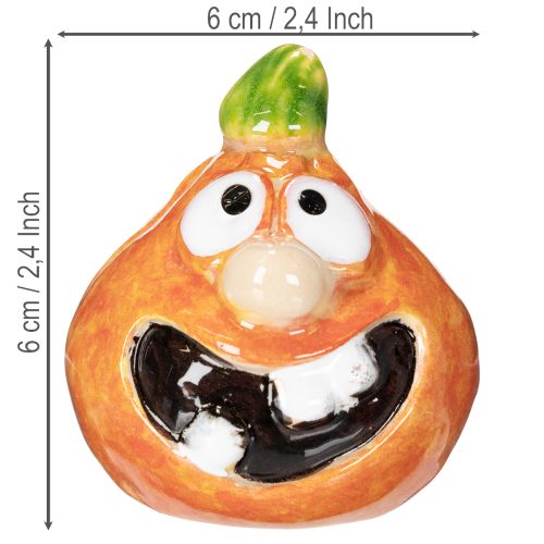 Figurine de citrouille décorative, 6 cm, lot de 2, idéale pour une décoration d'automne amusante. | Floristik24.be