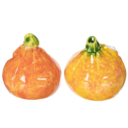 Figurine de citrouille décorative, 6 cm, lot de 2, idéale pour une décoration d'automne amusante. | Floristik24.be
