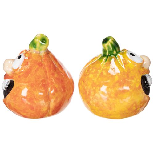 Figurine de citrouille décorative, 6 cm, lot de 2, idéale pour une décoration d'automne amusante. | Floristik24.be