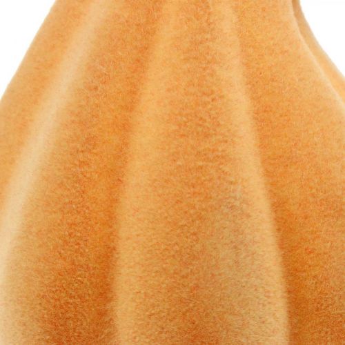 Article Citrouille décorative courbée orange floquée Citrouille décorative artificielle 18cm