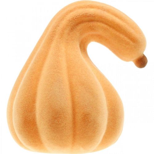 Article Citrouille décorative courbée orange floquée Citrouille décorative artificielle 18cm