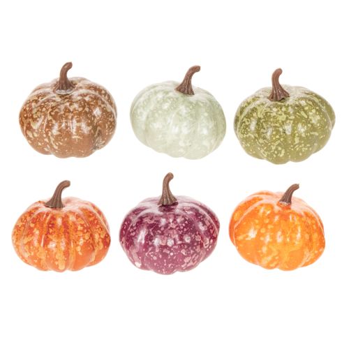 Ensemble de 24 mini citrouilles décoratives, décorations d'automne et d'Halloween, couleurs assorties, 4 cm