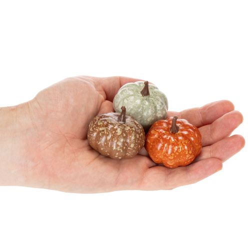 Ensemble de 24 mini citrouilles décoratives, décorations d'automne et d'Halloween, couleurs assorties, 4 cm | Floristik24.be