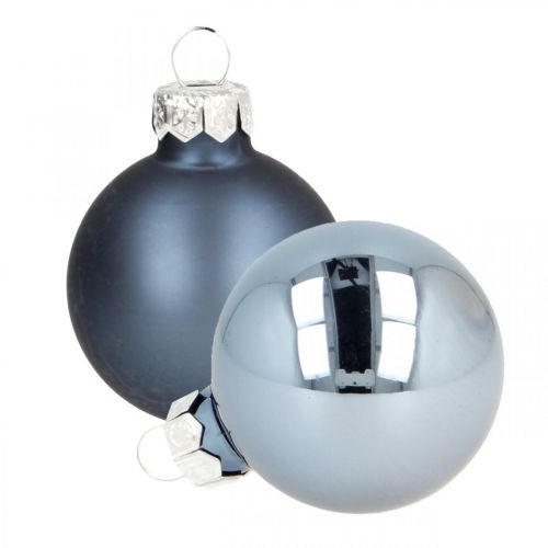 Boules de Noël en verre bleu boule en verre mat/brillant Ø4cm 60 pièces