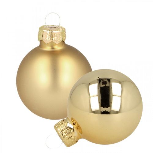 Floristik24 Boules de Noël en verre boule en verre doré mat/brillant Ø4cm 60 pièces
