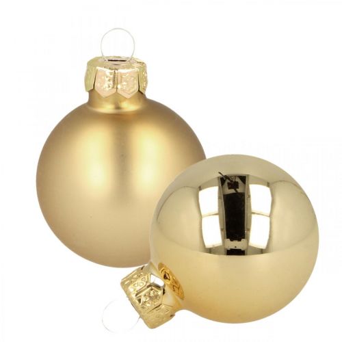 Floristik24 Boules de Noël en verre boule de verre dorée mat/brillant Ø4cm 60 pcs