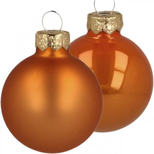 Article Boules de Noël verre boules orange mat/brillant Ø4cm 60p