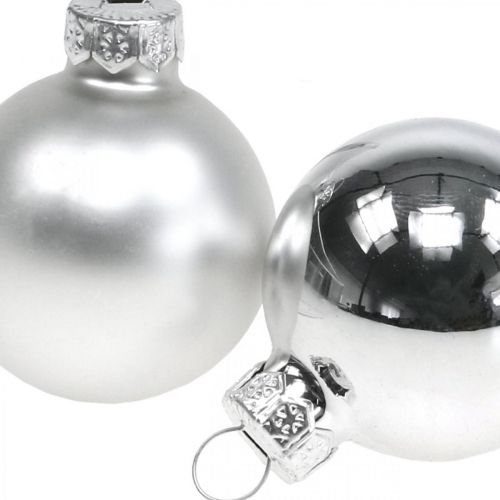 Article Boules de Noël en verre boule argentée mat/brillant Ø4cm 60 pcs
