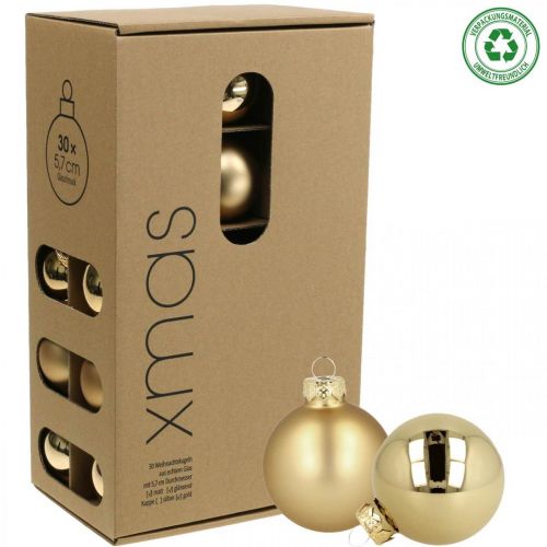 Floristik24 Boules de Noël verre doré mat brillant Ø5.5cm 26pcs