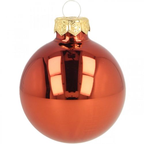 Floristik24 Boules de Noël en verre rouge rouille mat brillant Ø5,5cm 26pcs