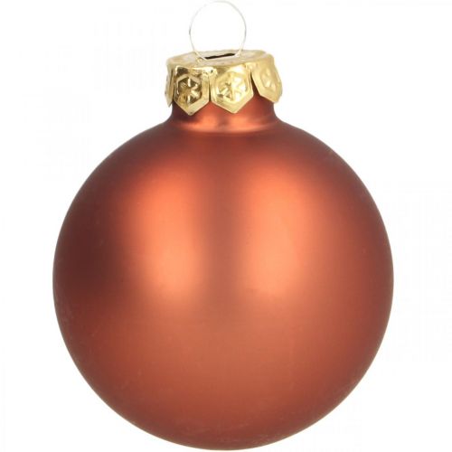 Floristik24 Boules de Noël en verre rouge rouille mat brillant Ø5,5cm 26pcs