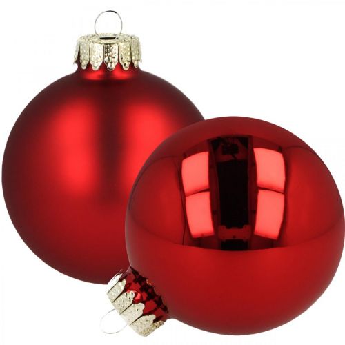 Floristik24 Boules de Noël en verre boules de verre rouge mat brillant Ø8cm 14 pièces