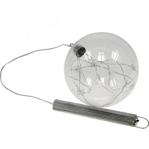 Floristik24 Boule de Noël Boule LED Ø12cm 15L intérieur blanc chaud minuterie
