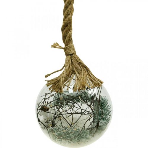 Boule LED neige sapin intérieur Ø14cm 30L blanc chaud temporisateur