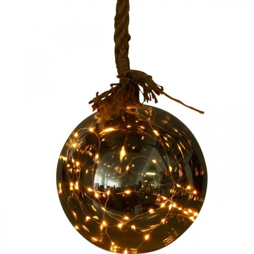 Floristik24 Boule LED intérieur Ø20cm teinté 40L blanc chaud temporisateur