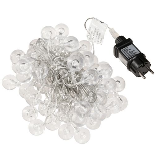 Article Guirlande lumineuse boule cerise extérieur blanc froid 60 LED 900cm
