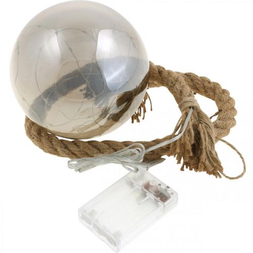 Floristik24 Boule lumineuse d'intérieur boule LED avec corde Ø14cm 30L blanc chaud