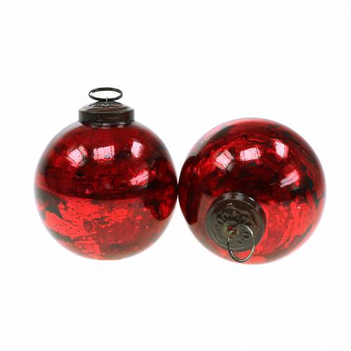 Floristik24 Décorations pour sapin de Noël Boule de Noël en verre rouge Ø8cm 6pcs