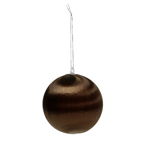 Floristik24 Boule de suspension plastique Ø6cm Marron 6pcs
