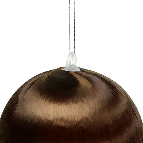 Floristik24 Boule de suspension plastique Ø6cm Marron 6pcs