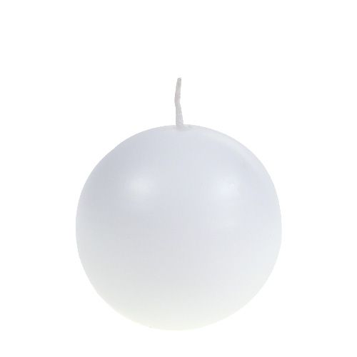 Floristik24 Bougie boule 80mm blanche 6pcs