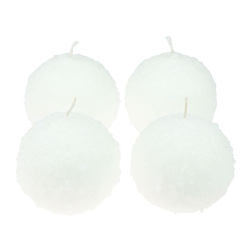Article Bougies boules bougies boules de neige blanches bougies boule Ø10cm 4 pcs
