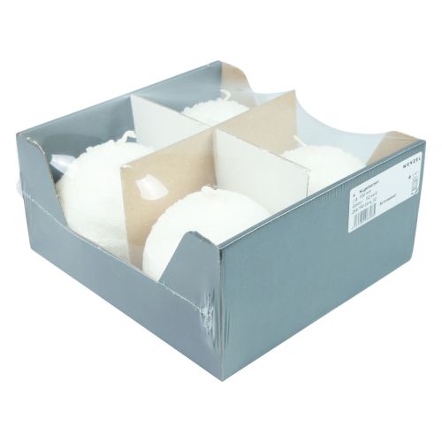 Article Bougies boules bougies boules de neige blanches bougies boule Ø10cm 4 pcs