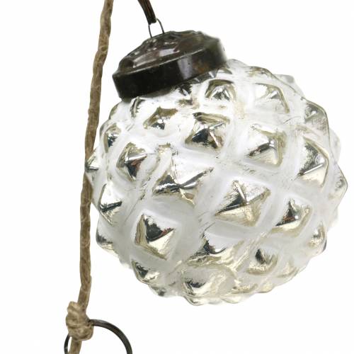 Floristik24 Guirlande de décoration de Noël boules de sapin blanc 120cm