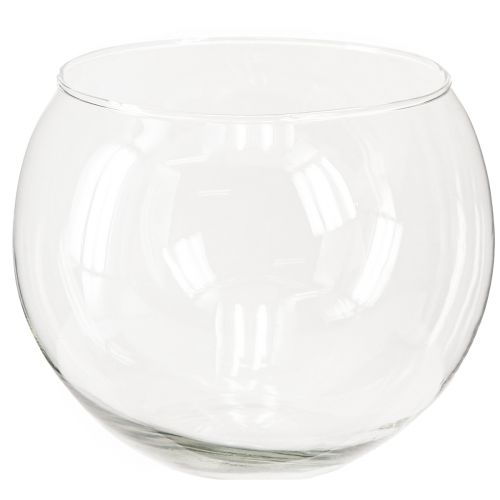 Floristik24 Vase boule en verre transparent, vase de table rond, vase à fleurs Ø15,5 cm H12,5 cm