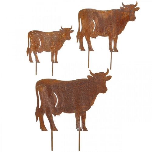 Floristik24 Vaches, bouchon métal vache, déco jardin, patine L14.5/19/24cm lot de 3