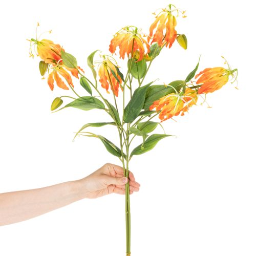 Fleurs artificielles Gloriosa orange à longues tiges pour vases, 80 cm, lot de 3 | Floristik24.be