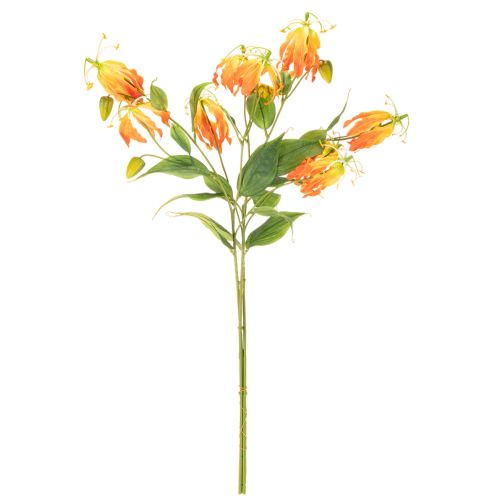 Fleurs artificielles Gloriosa orange à longues tiges pour vases, 80 cm, lot de 3 | Floristik24.be