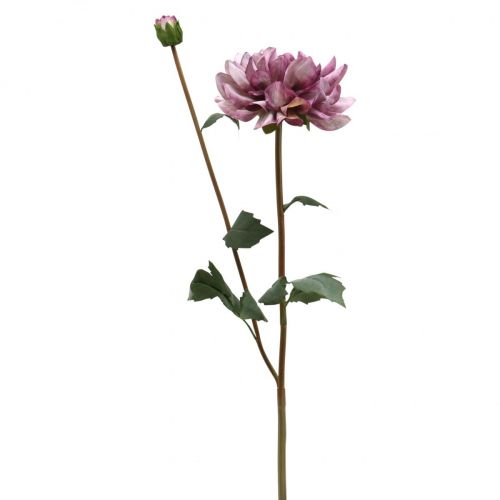 Fleur artificielle Dahlia Violet soie fleur et bourgeon H57cm