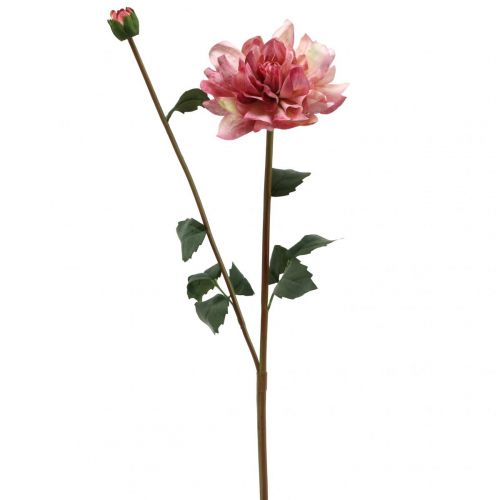 Floristik24 Fleur artificielle dahlia fleur rose avec bouton H57cm