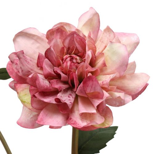 Article Fleur artificielle dahlia fleur rose avec bouton H57cm