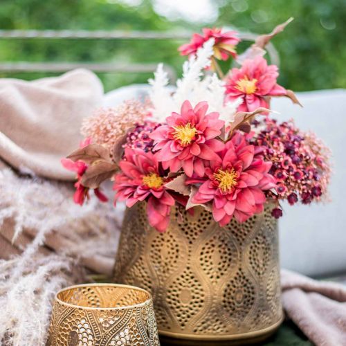 Floristik24 Fleur artificielle dahlia rouge, fleur en soie automne 72cm Ø9/11cm