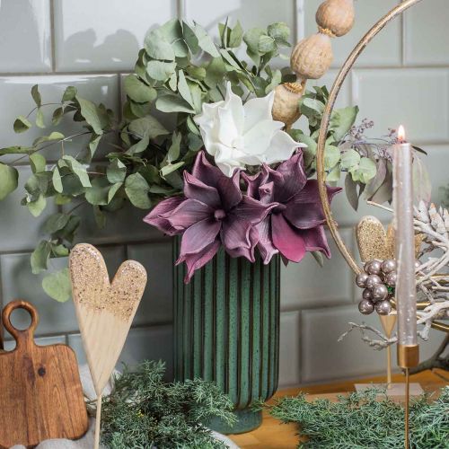 Floristik24 Fleur artificielle magnolia violet fleur en mousse Ø10cm 6pcs