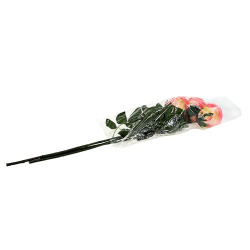 Floristik24 Rose artificielle touffue rose bonbon Ø 10 cm L 65 cm 3 ex