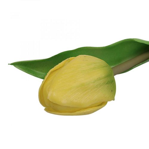 Article Fleur artificielle tulipe jaune Real Touch fleur de printemps H21cm