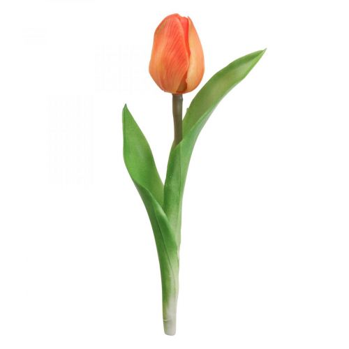 Article Fleur artificielle Tulipe Orange Real Touch fleur printanière H21cm